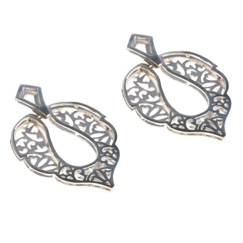 Maxi Aretes Patrón Mandala Plata Brillante