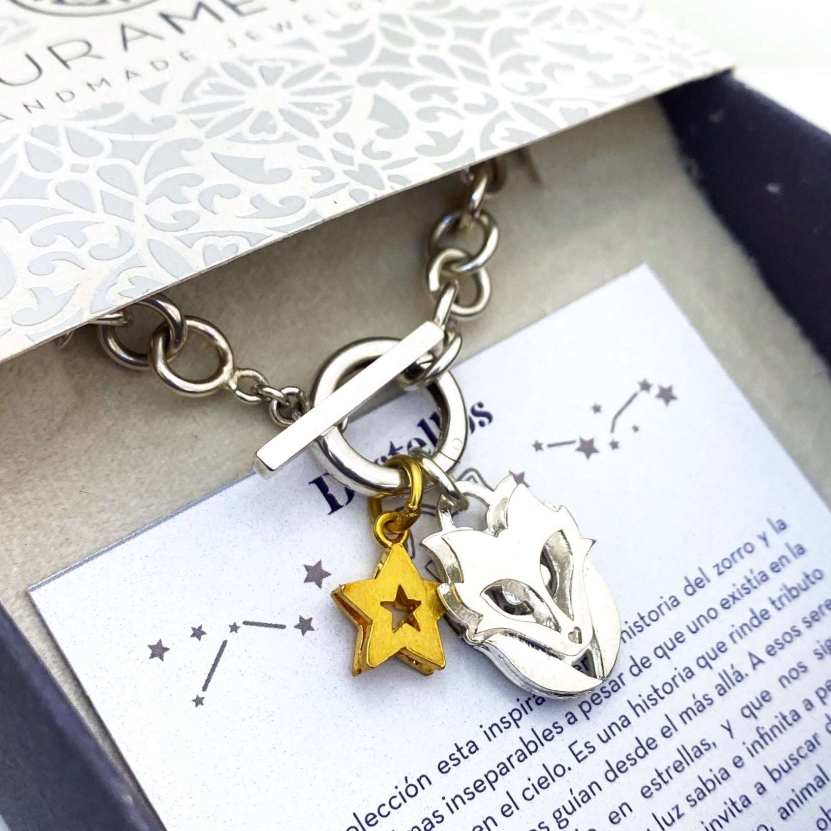 Set Pulsera Zorro y la Estrella en empaque