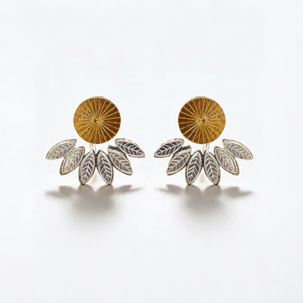 Aretes Ciclo con Hojas Buriladas