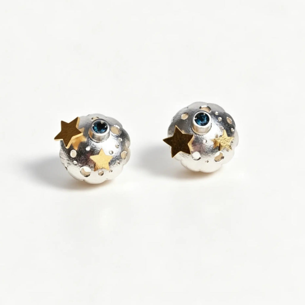 Topos Destellos con Topacios London Blue