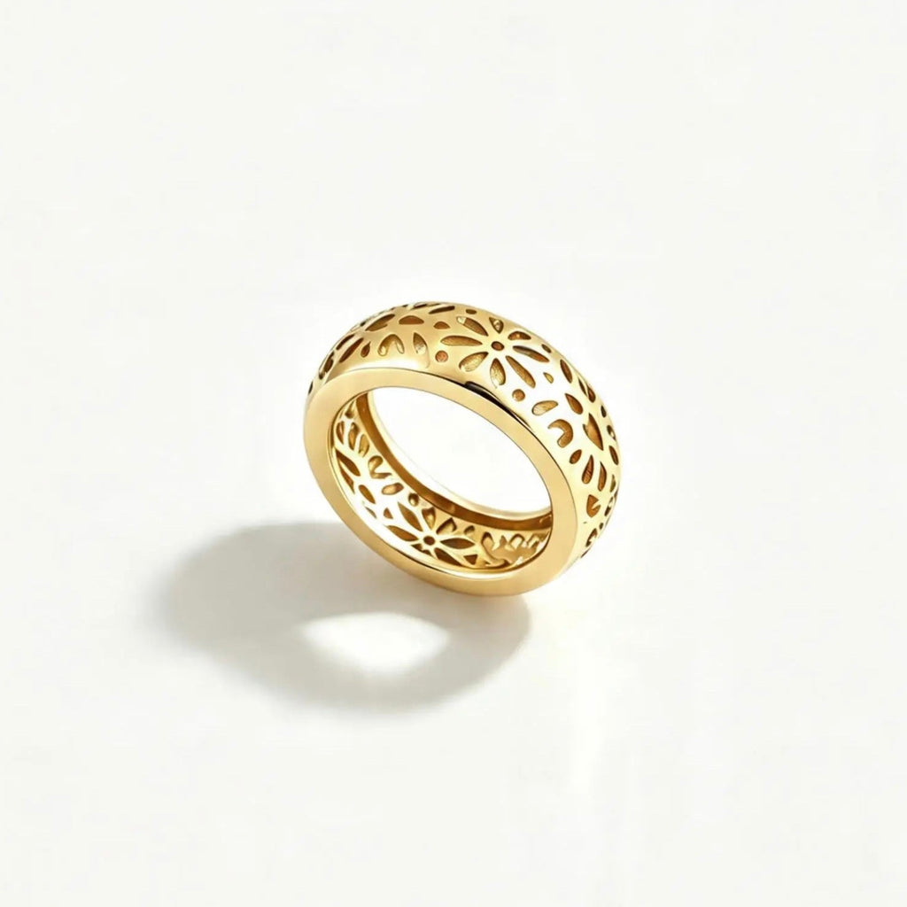 Argolla Bombé Mandala Amor Propio Oro Amarillo 18K