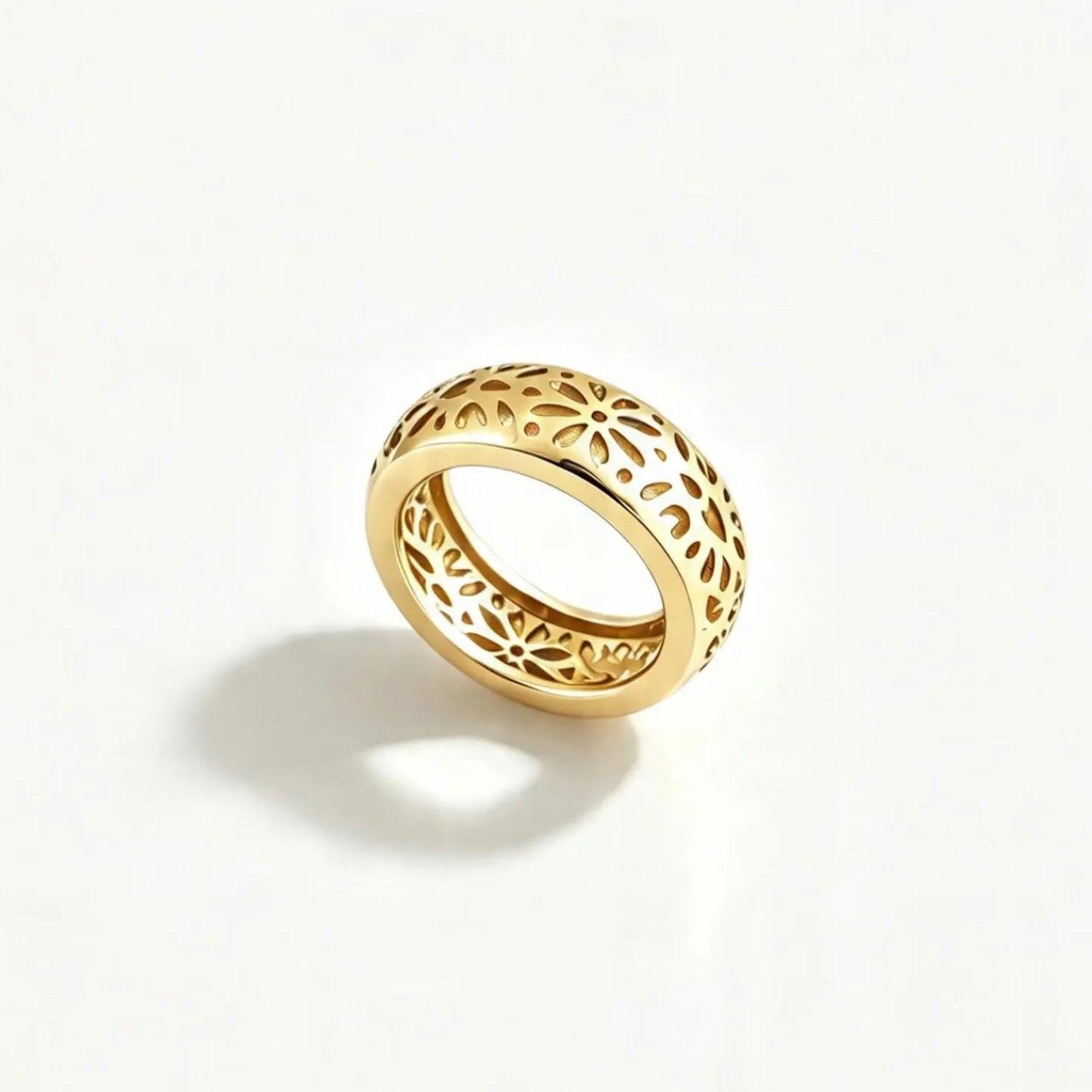 Argolla Bombé Mandala Amor Propio Oro Amarillo 18K
