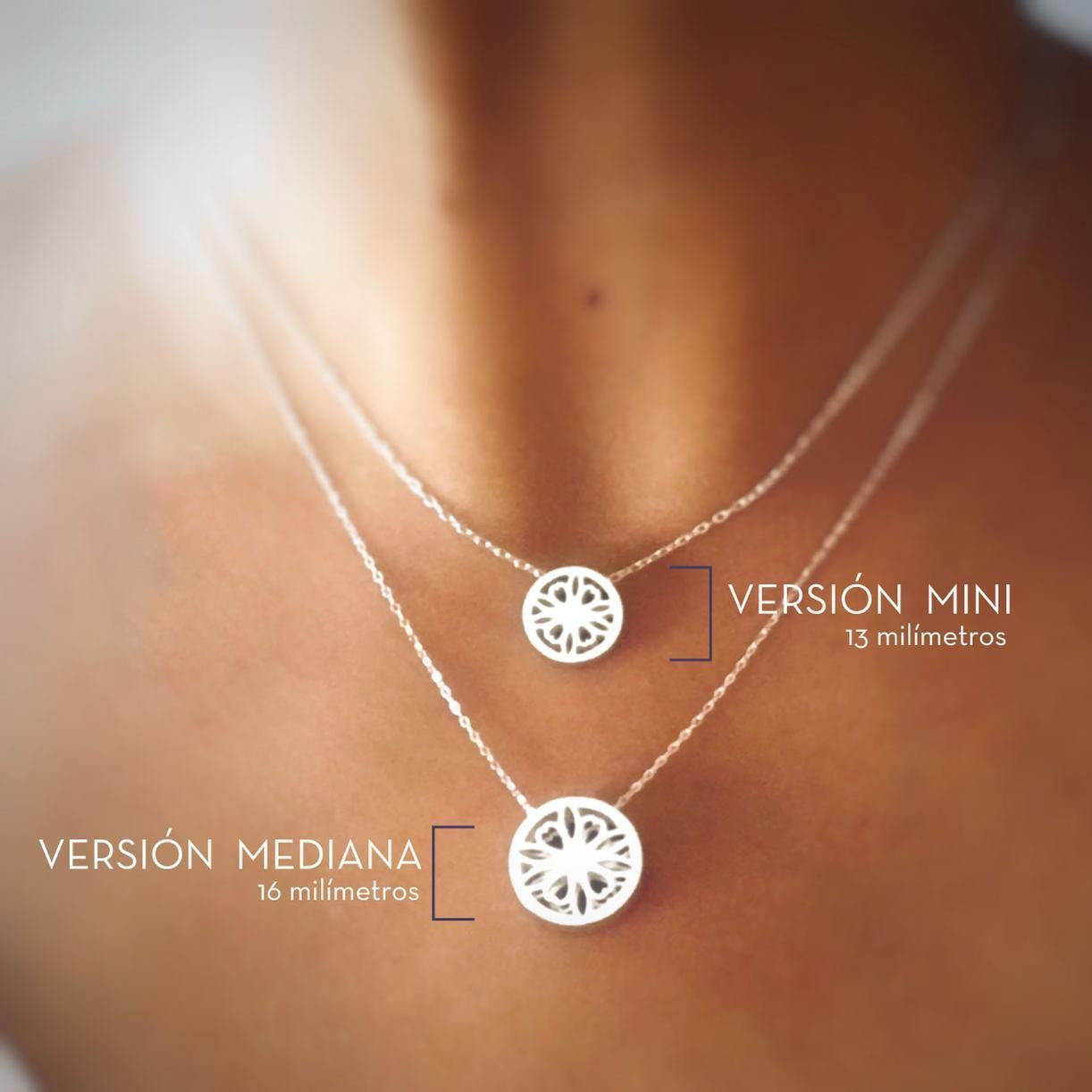 Escala cuerpo humano Collar Mandala Mediano y Mini
